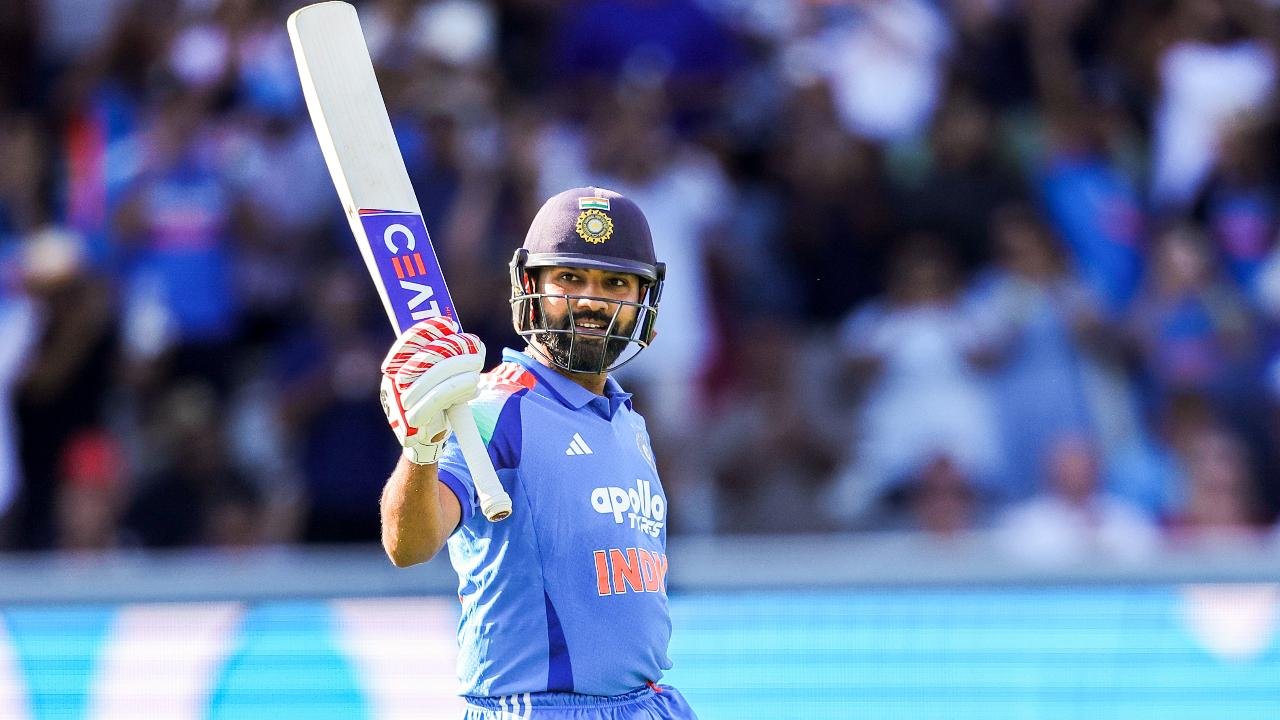 Rohit Sharma batting for India during an ODI match